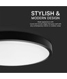 36W LED plafondlamp - 106lm/W, IP44, Ø35cm, zwarte rand, incl. lichtbron