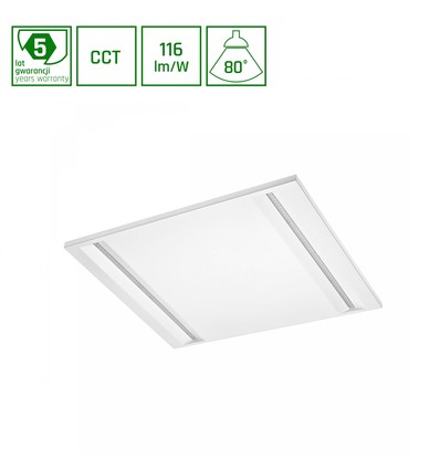 60x60 LED paneel, 40W - CCT, inbouwpaneel, witte rand