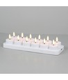 12-pack witte LED-theelichtjes incl. oplaadstation - Incl. afstandsbediening, timer