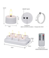 6-pack witte LED-theelichtjes incl. oplaadstation - Incl. afstandsbediening, timer
