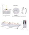 12-pack witte LED-theelichtjes incl. oplaadstation - Incl. afstandsbediening, timer