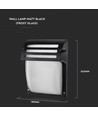 VT-754 wandlamp E27 - mat zwart, mat glas