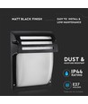 VT-754 wandlamp E27 - mat zwart, mat glas