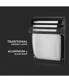 VT-754 wandlamp E27 - mat zwart, mat glas