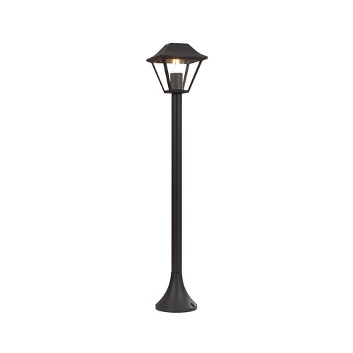 Klassieke bolderlamp E27 - mat zwart, helder glas