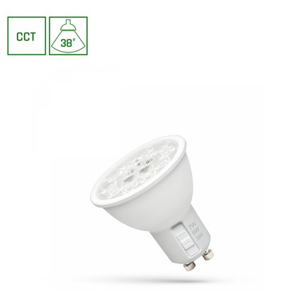 Spectrum LED 3/5/7W GU10 - 230V, CCT, 38°, met lens