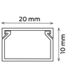 20x10 Kabelgoot - Wit, 20x10mm, Lengte 2m