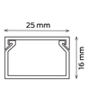 25x16 Kabelgoot met tape - Wit, 25x16mm, Lengte 2m