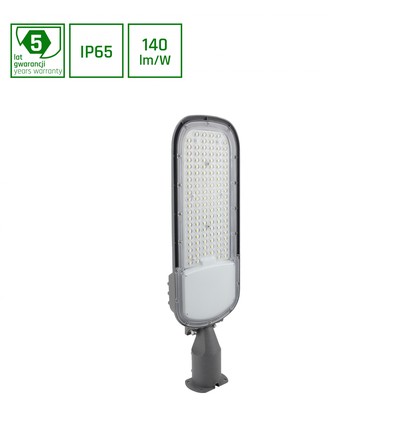 555mm Streetos 2 straatverlichting 100W - neutraal wit, 230V, 145/75°, IP65, IK09, 172x114mm, grijs, 5 jaar garantie