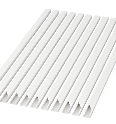 10 stuks 20x10 Kabelgoot met tape - Wit, 20x10mm, lengte 2m