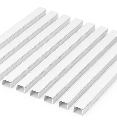 10 st. 40x25 Kabelgoot met tape - Wit, 40x25mm, Lengte 2m
