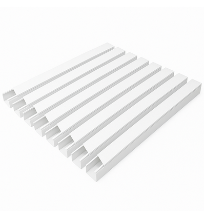 10 stuks 40x40 Kabelgoot met tape - Wit, 40x40mm, Lengte 2m