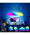 6 st. RGBIC Diamant Wandlamp - complete set met 6 panelen