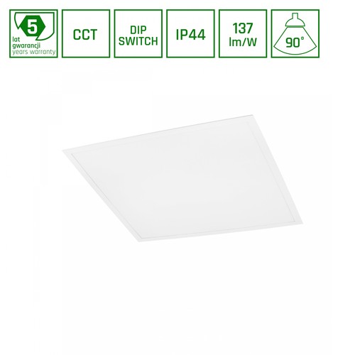 600x600 Algine Paneel 26W/36W/46W - CCT 230V 90° IP44 UGR19 34mm wit 5 jaar garantie