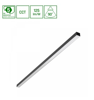 1503mm Allday Basic LED-plafondarmatuur 30W/40W/50W - 3CCT, 230V, 90°, IP20, 42x37mm, zwart, per stuk, UGR19