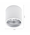 Plafondlamp AR111, GU10 - IP44, wit, aluminium, opbouw, zonder lichtbron
