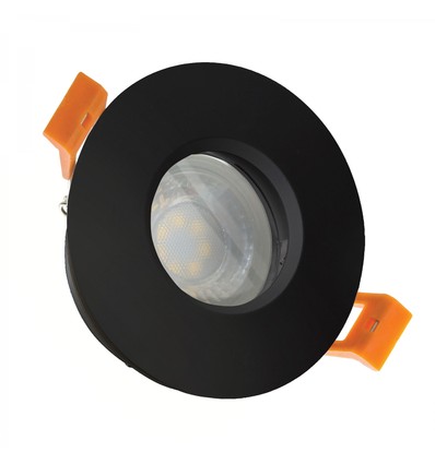 GU10 inbouwspot, IP65 - Zwart, rond, zonder lichtbron
