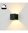 6W dimbare CUBIC PRO wandlamp - IP65, zwart, doorlusbaar, verstelbaar, vierkant, up/down, binnen / buiten, incl. lichtbron