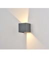 6W CUBIC PRO wandlamp - IP65, antracietgrijs, doorverbindbaar, verstelbaar, vierkant, up/down, binnen / buiten, incl. lichtbron