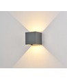6W CUBIC PRO wandlamp - IP65, antracietgrijs, doorverbindbaar, verstelbaar, vierkant, up/down, binnen / buiten, incl. lichtbron