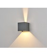 6W CUBIC PRO wandlamp - IP65, antracietgrijs, doorverbindbaar, verstelbaar, vierkant, up/down, binnen / buiten, incl. lichtbron