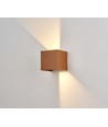 6W CUBIC PRO wandlamp - IP65, corten kleur, doorlusbaar, verstelbaar, vierkant, op/af, binnen/buiten, incl. lichtbron
