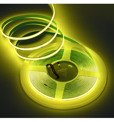 10m 9W/m Gele COB-LED-strip - 24V DC, IP20, 320 LED/m