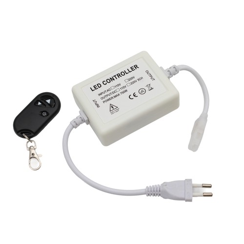 230V draadloze dimmer met afstandsbediening - Incl. eindkap, voor 230V (Slim COB), geheugenfunctie, max. 50 m