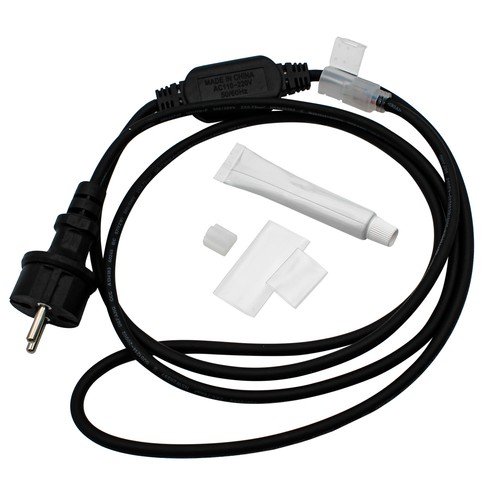 2m Waterdichte stekker voor 230V LED strip (Slim COB) - Incl. eindkap, 230V