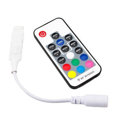 Mini RGB-controller incl. afstandsbediening - 12V (72W), 24V (144W)