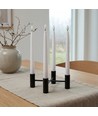 Set van 4 witte LED-kaarsen incl. oplaadstation - Ø2cm, Hoogte: 25cm, dinerkaarsen, incl. afstandsbediening, timer