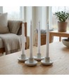Set van 4 witte LED-kaarsen incl. oplaadstation - Ø2cm, Hoogte: 25cm, dinerkaarsen, incl. afstandsbediening, timer
