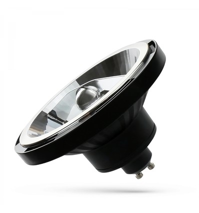 GU10 10W LED spot - AR111, 20° stralingshoek, 5 jaar garantie, zwarte behuizing