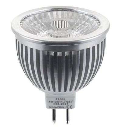 GU5.3 4W LED lamp - 12-30V, 325lm, 38°, MR16, 2700K