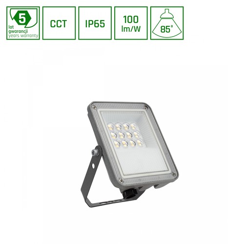 10W Noctis Max CCT Breedstraler - IP65, 3 Lichtkleuren, Grijs, Buiten
