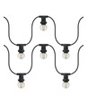 10m koppelbare prikkabel - IP44, zwarte kabel, exclusief lichtbronnen