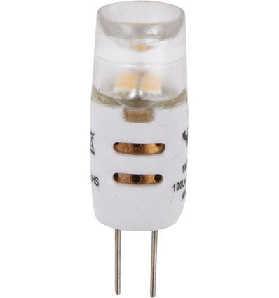 G4 1W LED lamp, 12V - 100lm, dimbaar, helder glas, 2700K