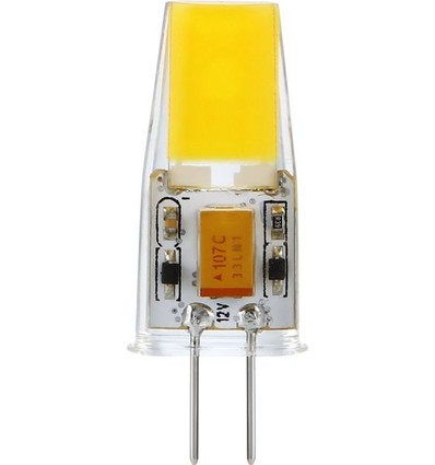 G4 2W dimbare LED-lamp, 12V - 260lm, COB, helder glas, 2700K