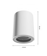 GU10 opbouwspot - Wit, IP44, rond, plafondlamp, zonder lichtbron