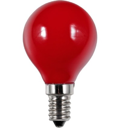 E14 1W LED Kogellamp - G45, Rood, Party Colour Premium