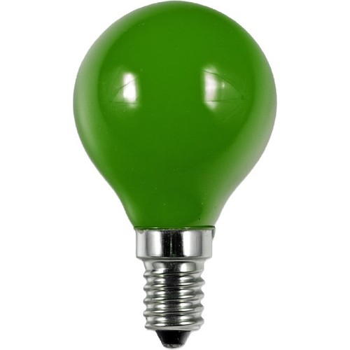 E14 1W LED Kogellamp - G45, Groen, Party Colour Premium