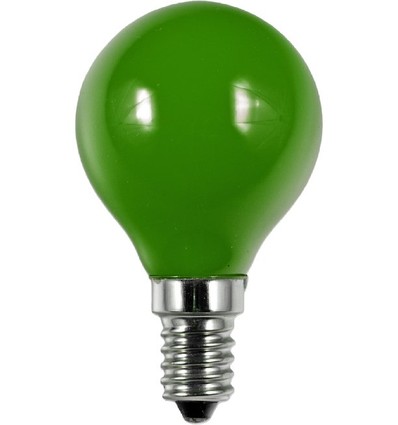 E14 1W LED Kogellamp - G45, Groen, Party Colour Premium