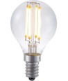 E14 4W dimbare LED kogellamp - G45, filament, 2200K, helder glas