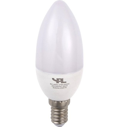 E14 4W dimbare LED kogellamp - DimToWarm, 2000-2700K, C37, opaal glas