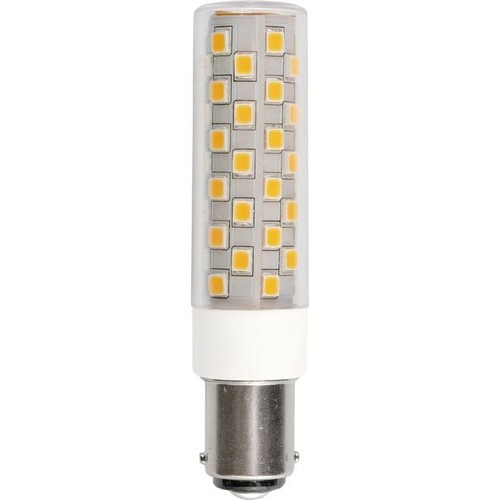 8cm / 6W dimbare BA15d LED buislamp - 840lm, 3000K, helder glas, AC/DC