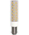 8cm / 6W dimbare BA15d LED buislamp - 840lm, 3000K, helder glas, AC/DC