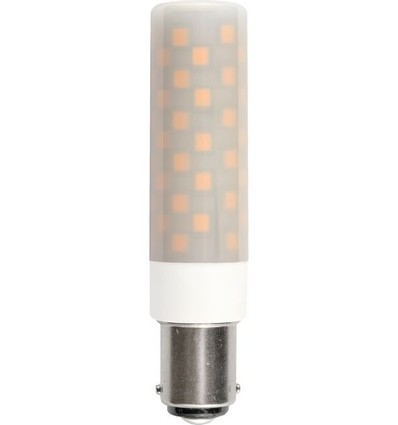 8cm / 6W dimbare BA15d LED buislamp - 660lm, opaal glas, 3000K