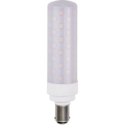 BA15d 11,3cm / 8W dimbare LED buislamp - 850lm, opaal glas, 3000K