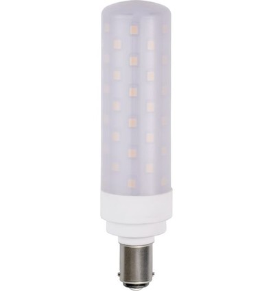 BA15d 11,3cm / 10W dimbare LED buislamp - 1050lm, opaal glas, warm wit