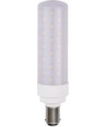 BA15d 11,3cm / 10W dimbare LED buislamp - 1050lm, opaal glas, warm wit